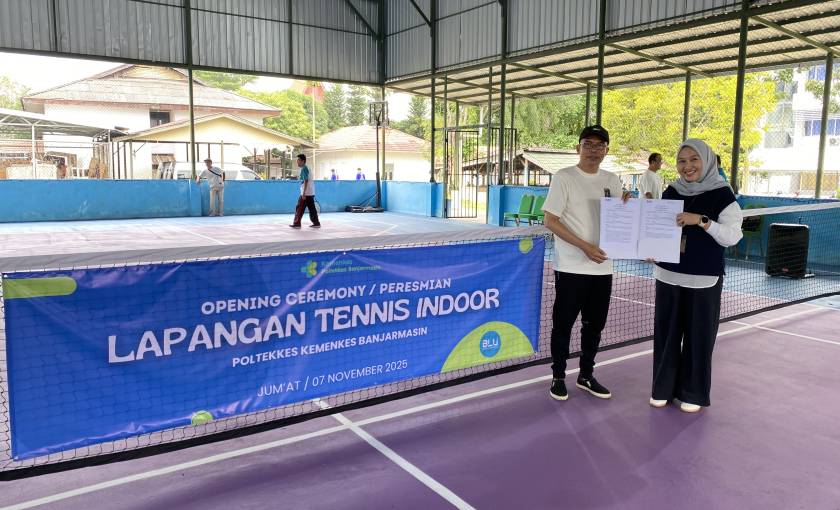Mendadak Tenis! Poltekkes Kemenkes Banjarmasin Resmikan Lapangan Tennis Indoor untuk Umum